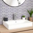 Azulejos Adhesivos Arcos geométricos con motivos florales en azul - lote de 12