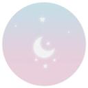 Vinilo decorativo tailandés - Luz de luna mágica en el cielo estrellado - Redondo