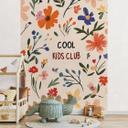 Ikke-vævet tapet fototapet til børneværelset - Cool Kids Club Farverige blomster - Treechild