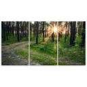 3 stykke lærredstryk, skovnaturvejlandskab