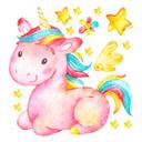 Muursticker Pinky de Eenhoorn