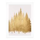 Póster Kubistika - Bosque de abetos dorados