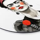 Billede Frida Kahlo pop art-portræt - Jaszke - rund – print på aluminium (Alu-Dibond)