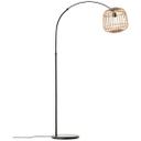 Bogenstandleuchte Lucas, braun, 171 x 36 cm, Rattan Innenleuchte