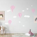 Muursticker Luchtballonnen met wolken (2-kleurig)