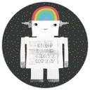 Fototapet Rainbow Robot Sleep Laugh Create - Treechild - Rund - Selvklæbende/ikke-vævet