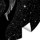 Fotomural de dormitorio - Tiburón ballena en el océano de estrellas - Cakir - Redondo - Papel pintad