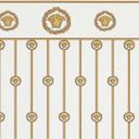 Versace Papier peint intissé I Love Baroque Bordure de socle Medusa Blanc Or luxueux
