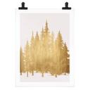 Póster Kubistika - Bosque de abetos dorados