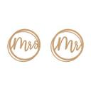 Boda Sr. y Sra. letras - MDF naturaleza