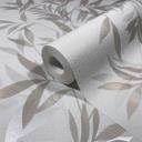 Non-woven tapet i hvid, beige bladmotiv bladlook blomstret natur 