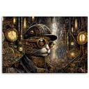 Canvasbillede, Fantastisk kat i steampunk-stil