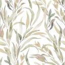 Papel pintado no tejido hojas naturaleza floral mate en blanco gris beige