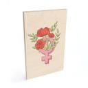 Cuadro de madera Signo de Venus con flores