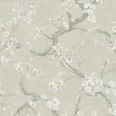 Blossom branch wallpaper green white pink - Ikke-vævet tapet med kirsebærblomstermotiv 