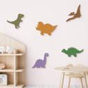 Decoración en madera habitación infantil juego de dinosaurios (5 piezas) - MDF naturaleza