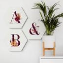 Hexagone - Alu-Dibond Lettres alphabet fleuri bordeau