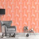 Art deco-stil grafisk tapet orange beige - tapet med retromønster