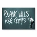 Glasbillede - Banksy - Blank walls are criminal