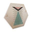 Hexagone - Placage bois de bouleau - Nouveauprints - Totem aqua & pink