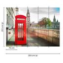 fototapet Designwalls non-woven tapet Phone Booth London i rød og brun 