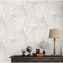 Papel pintado vegetal con hojas blanco, gris - papel pintado moderno no tejido con motivo de jungla