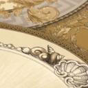 Versace ikke-vævet tapet Art De La Table Baroque Circles Medusa Meander Gold Cream