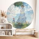 Fototapet Monet - Kvinde med parasol - Madame Monet og hendes søn - Rundt - vliesetapet/selvklæbende