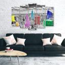 5 stykke lærredstryk Farverigt New York City Panorama