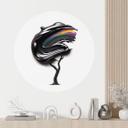 Vinilo decorativo árbol con corona 3D negro - Mielu - Redondo