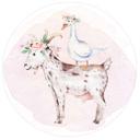 Sticker mural Kvilis - Ferme - Une oie sur le dos d'une chèvre
