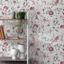 Blomstertapet blomster akvarel - Ikke-vævet tapet i lilla grøn beige - romantisk blomstertapet