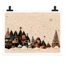 Plakat Vinter - juleby - træbarn