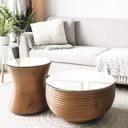 Plateau de table en verre - Uni blanc  - Rond