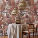 Fotomural naturaleza de hojas de palmera rojas de la selva para la sala de estar
