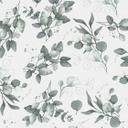 Papel pintado acuarela floral verde gris - Papel no tejido con hojas - Muestra botánica