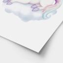 Póster de unicornio dormido con estrellas | Simpática criatura mítica para la habitación del bebé