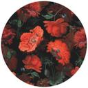Fototapet - Rundt UN Designs - røde blomster - vliesetapet/selvklæbende non-woven tapet