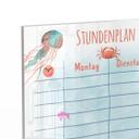 Tischaufsteller zum Beschriften - Stundenplan Meerestiere - transparent - Tischaufsteller für Kinder