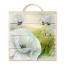 Cuadro de madera Schmucker - Amapola blanca - 40x41,5 cm