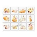 Azulejos Adhesivos Acuarela - Calabaza con flores - lote de 12