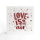 Billede af træ til at sætte op - Love is in the air red - 15x15 cm