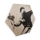 Hexagon - Træfinér - Banksy - Flower Thrower