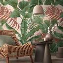 Fototapet jungle grøn beige rød ikke-vævet palme blade ikke-vævet tapet køkken