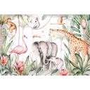 Fotomural para habitación infantil - Animales africanos en la selva tropical - Kvilis