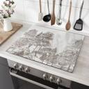 Afdekplaat fornuis bos met boslandschap in beige - Ms Tiff
