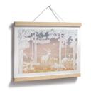 Plakat Fredfyldt skov med hjorte og ræve - Ombre - Kikki Belle