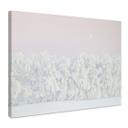 Lienzo Bosque nevado de invierno con luna - EMELIEmaria