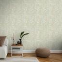 Papel pintado Hojas verde claro beige - filigrana ramas moderno - Papel pintado no tejido mate
