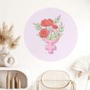 Vinilo decorativo signo de Venus con flores - Redondo